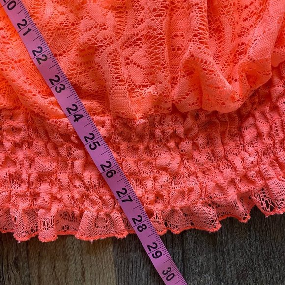 Bobbie Brooks 2X Coral Crochet Lace Cap Sleeve Top - Picture 8 of 8